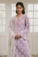LAVENDER MUSE- 3PC EMBROIDERED LAWN SUIT