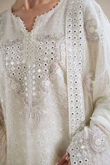 PEARL MIRAGE-4PC ORGANZA EMBROIDERED SUIT