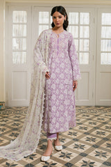 LAVENDER MUSE- 3PC EMBROIDERED LAWN SUIT