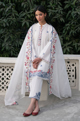 DEW WHISPER- 3PC EMBROIDERED LAWN SUIT