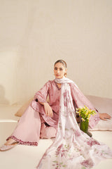 FLORAL BLUSH-3 PIECE PRINTED LAWN SUIT