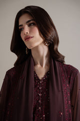 VELVET DUSK-4PC CHIFFON EMBROIDERED SUIT