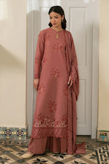 RUSTIC MEADOW- 3PC EMBROIDERED LAWN SUIT