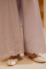 LAVENDER ASH-3PC CHIKANKARI SUIT