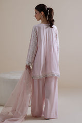 BLUSH AURA-3PC SILK EMBROIDERED SUIT