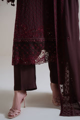 VELVET DUSK-4PC CHIFFON EMBROIDERED SUIT
