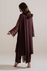 VELVET DUSK-4PC CHIFFON EMBROIDERED SUIT