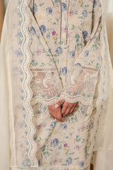 SUMMER GRACE- 3PC EMBROIDERED LAWN SUIT