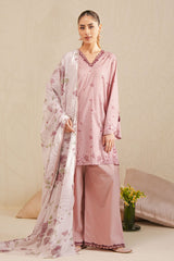 FLORAL BLUSH-3 PIECE PRINTED LAWN SUIT