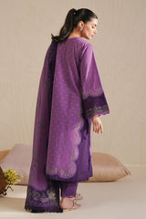 DEEP CARNATION-3 PIECE PRINTED LAWN SUIT