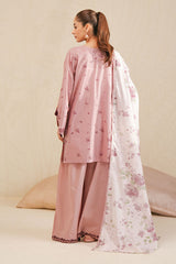 FLORAL BLUSH-3 PIECE PRINTED LAWN SUIT