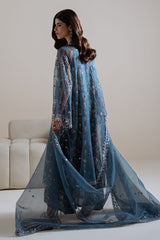 INDIGO SPARK-4PC ORGANZA EMBROIDERED SUIT