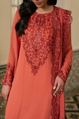 FADED ROSE-3PC (SHIRT, TROUSER & DUPATTA)