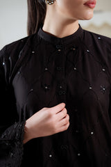 NOIR SPELL EMBROIDERED SHIRT