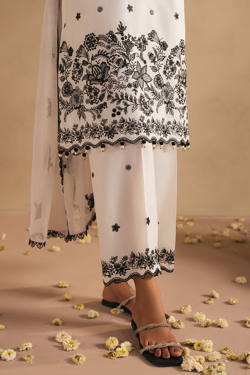 Monochrome Bliss 3-Pc Embroidered Lawn Suit
