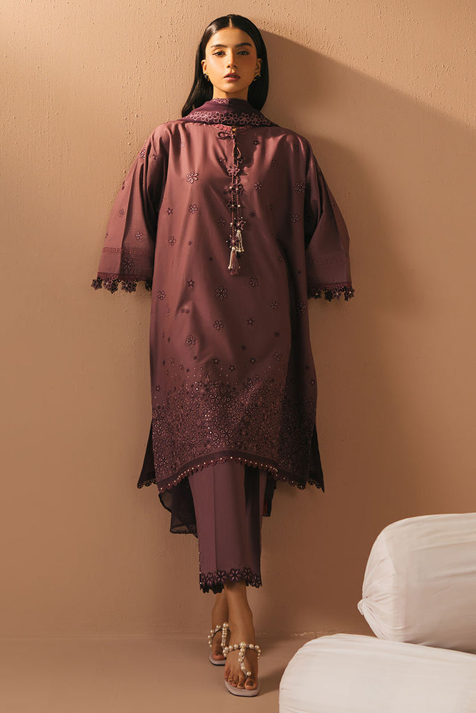 GRAPE AMETHYST-3PC (SHIRT, TROUSER & DUPATTA)