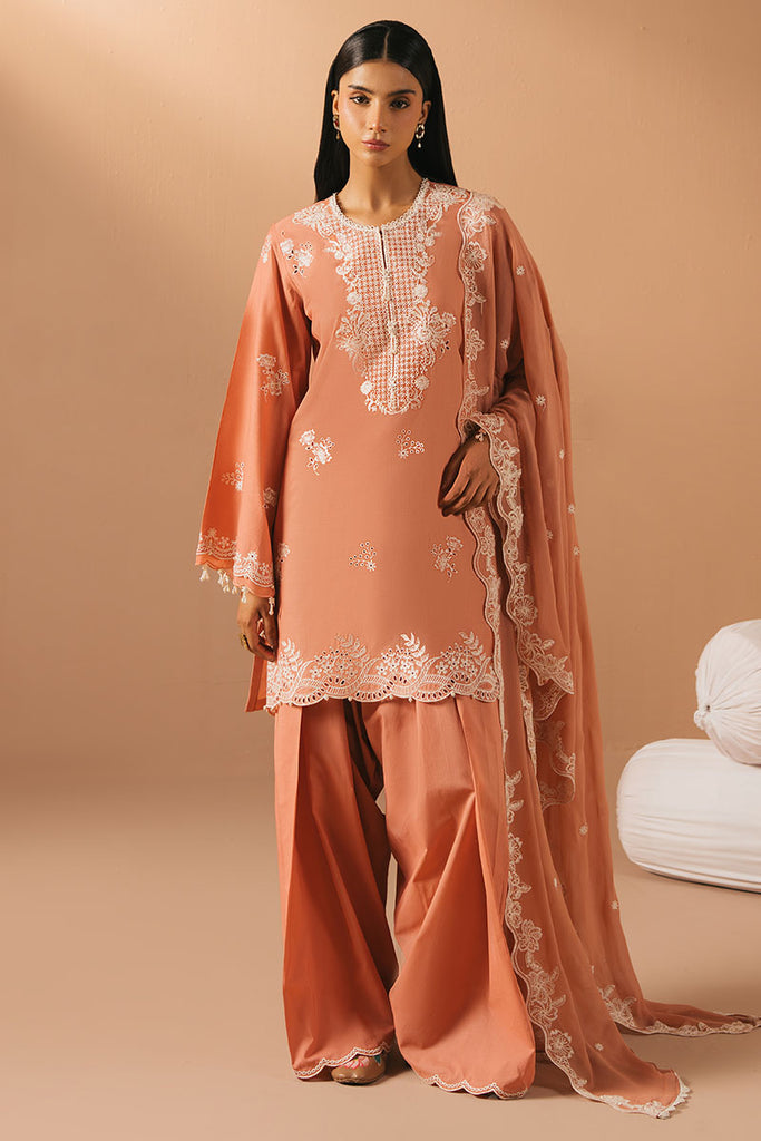 CORAL CHARM- 3PC EMBROIDERED LAWN SUIT