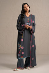 CHARCOAL SPECTRUM-3PC (SHIRT, TROUSER & DUPATTA)