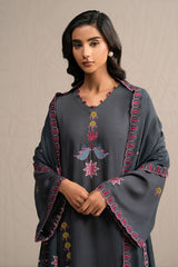 CHARCOAL SPECTRUM-3PC (SHIRT, TROUSER & DUPATTA)