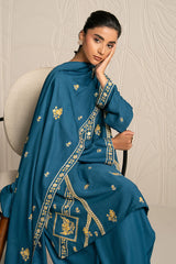 MYSTIC TEAL-3PC (SHIRT, TROUSER & DUPATTA)