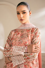 CORAL PUNCH-4PC ORGANZA EMBROIDERED SUIT