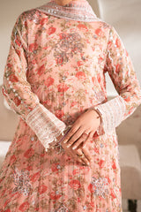 CORAL PUNCH-4PC ORGANZA EMBROIDERED SUIT
