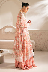 CORAL PUNCH-4PC ORGANZA EMBROIDERED SUIT