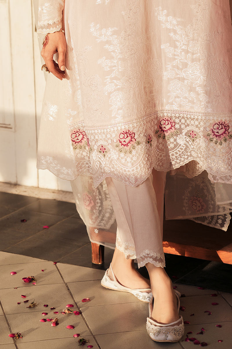 Pale Pink 3-Pc Embroidered Jacquard Suit