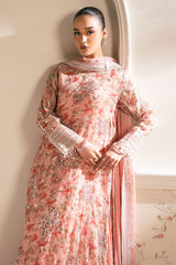 CORAL PUNCH-4PC ORGANZA EMBROIDERED SUIT