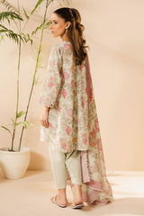 MINTY BLOOM-3PC (SHIRT, TROUSER & DUPATTA)