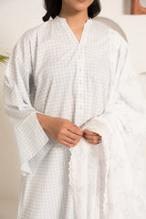 PORCELAIN GRIS-3PC (SHIRT,DUPATTA & TROUSER)