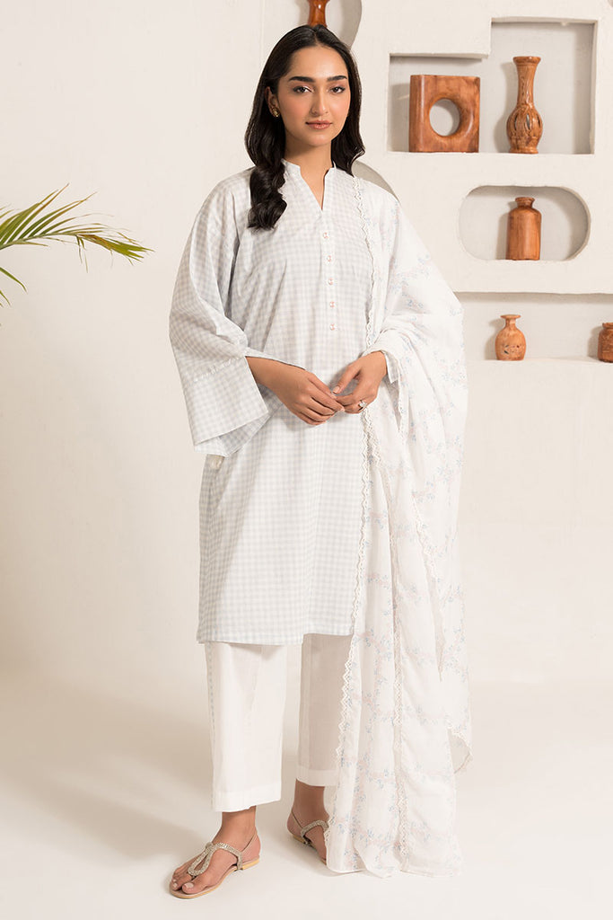 PORCELAIN GRIS-3PC (SHIRT,DUPATTA & TROUSER)
