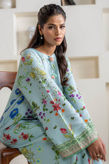 OCEAN MIST PRINTED SILK  SHIRT