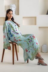 OCEAN MIST PRINTED SILK  SHIRT