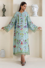 OCEAN MIST PRINTED SILK  SHIRT