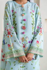 OCEAN MIST PRINTED SILK  SHIRT