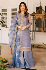 CELESTIAL JEWEL-4PC ORGANZA EMBROIDERED SUIT