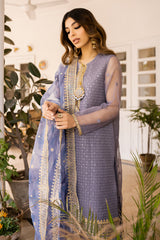 CELESTIAL JEWEL-4PC ORGANZA EMBROIDERED SUIT