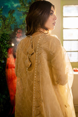 MAJESTIC ESSENCE-4PC ORGANZA EMBROIDERED SUIT