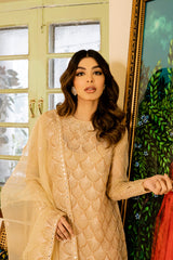 MAJESTIC ESSENCE-4PC ORGANZA EMBROIDERED SUIT