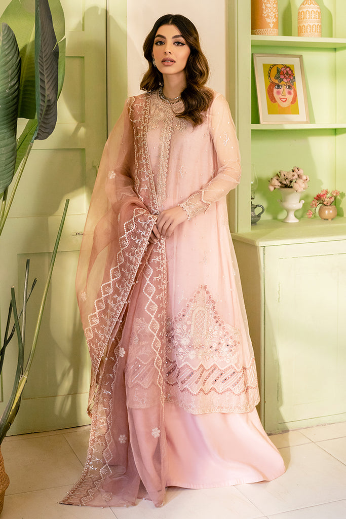 RADIANT GILD-4PC NET EMBROIDERED SUIT