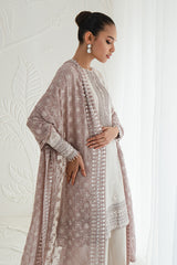 RADIANT ASH-3PC SILK EMBROIDERED SUIT