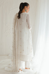 IVORY GLINT-4PC CHIFFON EMBROIDERED SUIT