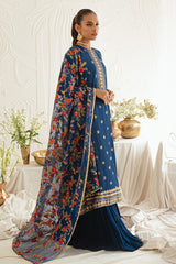 FESTAL BLUE-3PC SILK EMBROIDERED SUIT