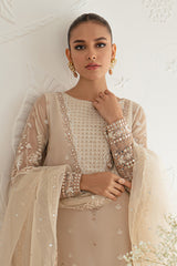 ROSE DUSK-4PC ORGANZA EMBROIDERED SUIT