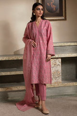 CORAL BOUGUET-3PC CHIKANKARI LAWN SUIT