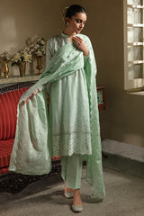 MINT VOYAGE-3PC CHIKANKARI LAWN SUIT