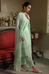 MINT VOYAGE-3PC CHIKANKARI LAWN SUIT