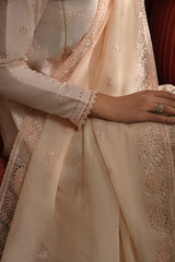 PEACH FUZZ-3PC CHIKANKARI LAWN SUIT