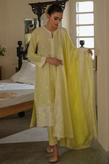 CLOVER LIME-3PC CHIKANKARI LAWN SUIT